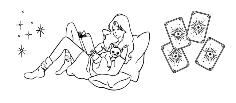 chica leyendo revista de tarot